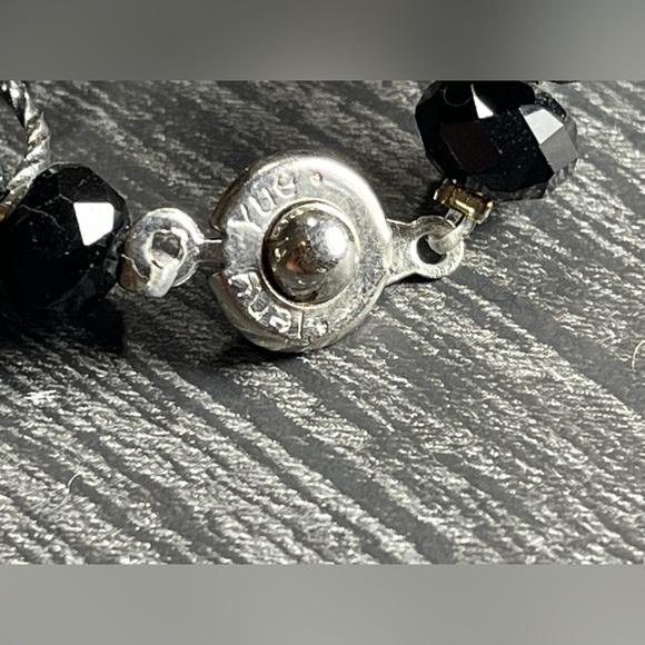 Art Deco Jet Black Glass Beaded Leny Yue Bracelet - Picture 9 of 10